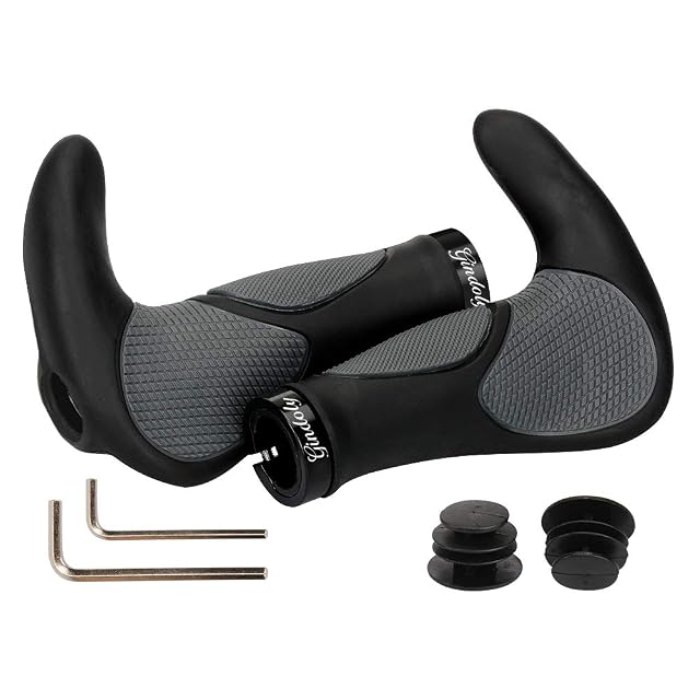 Poignées de vélo ergonomiques Gindoly à verrouillage, bagues de serrage visibles