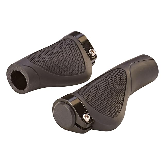 Poignées de vélo ergonomiques Prophete noires, collier en alliage visible