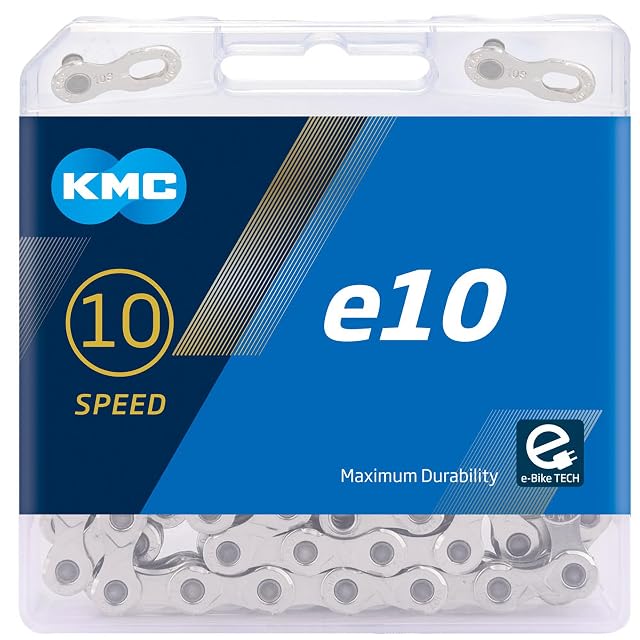 Chaîne de vélo KMC e10 argent avec son maillon MissingLink