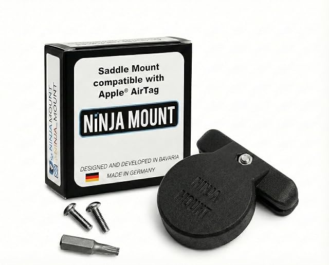 Support bikeTag NINJA MOUNT monté sous une selle de vélo