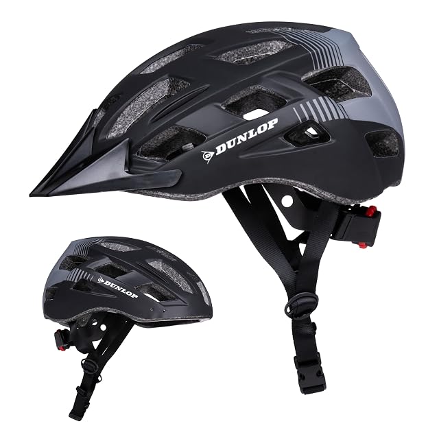 Casque vélo adulte Dunlop avec visière amovible et molette de réglage rouge