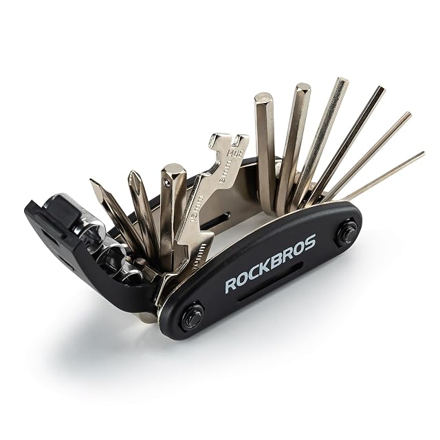 Multi-outil vélo pliant ROCKBROS 16 en 1 avec ses embouts déployés en éventail