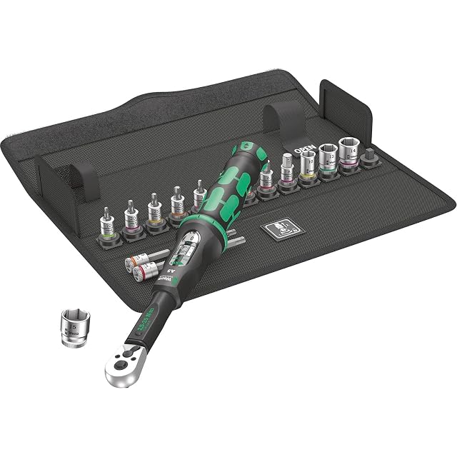 Wera Bicycle Set Torque 1 avec sa clé à déclic et ses porte-embouts