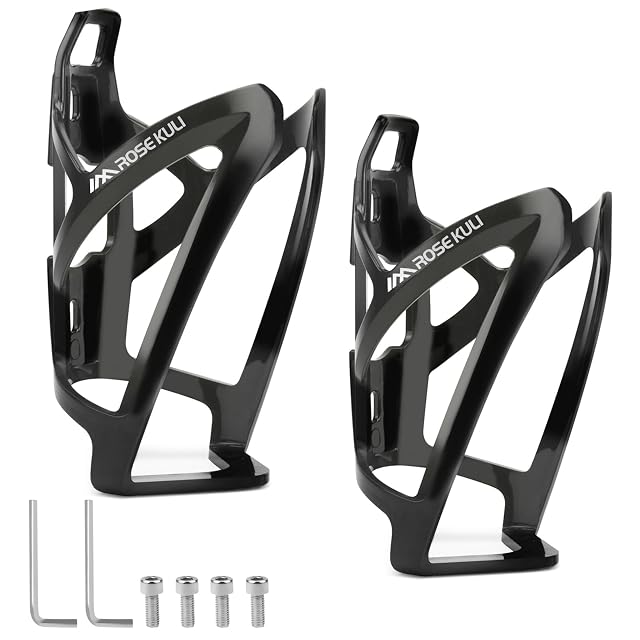 Paire de porte-bidons Rose Kuli en polycarbonate noir