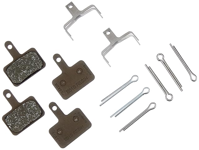 Plaquettes de frein à disque Shimano B05S en résine avec leurs ressorts