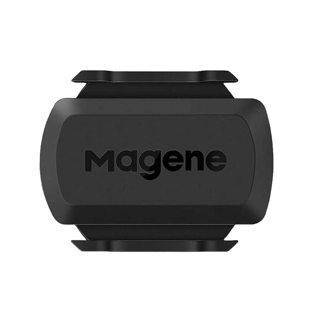 Capteur vélo Magene S3+, petit boîtier avec son élastique de fixation