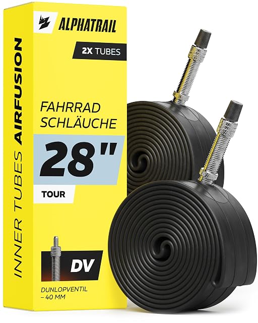 Chambres à air Alphatrail à valve Dunlop dans leur emballage