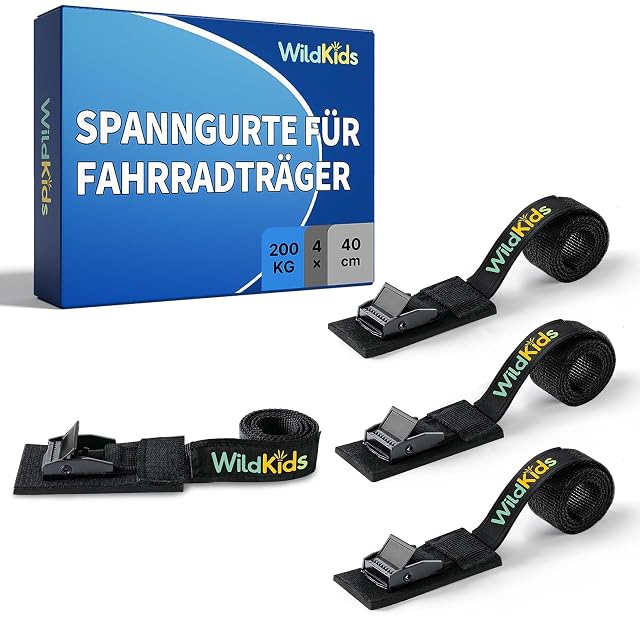 Sangles de porte-vélos rembourrées WildKids en jeu de quatre