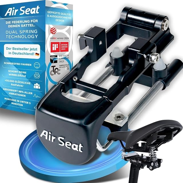Suspension de selle à ressort Air Seat montée sous une selle de vélo