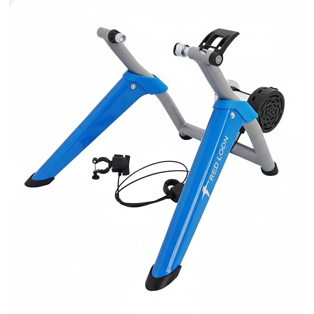 Home-trainer pliant Red Loon avec une roue arrière serrée en place