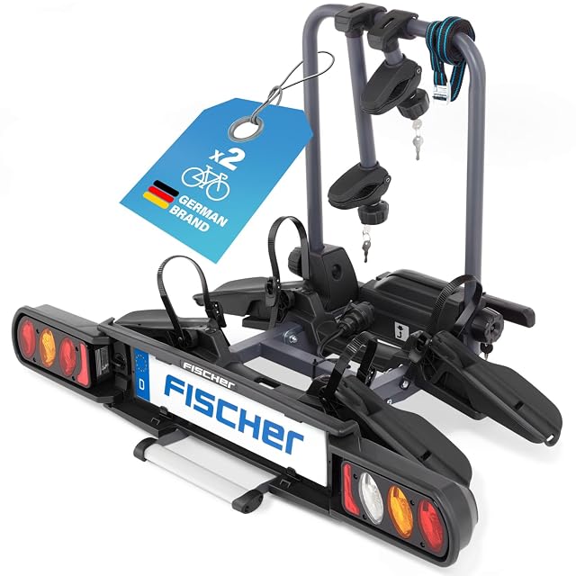 Porte-vélos d'attelage Fischer ProlineEvo 2 monté sur une boule d'attelage